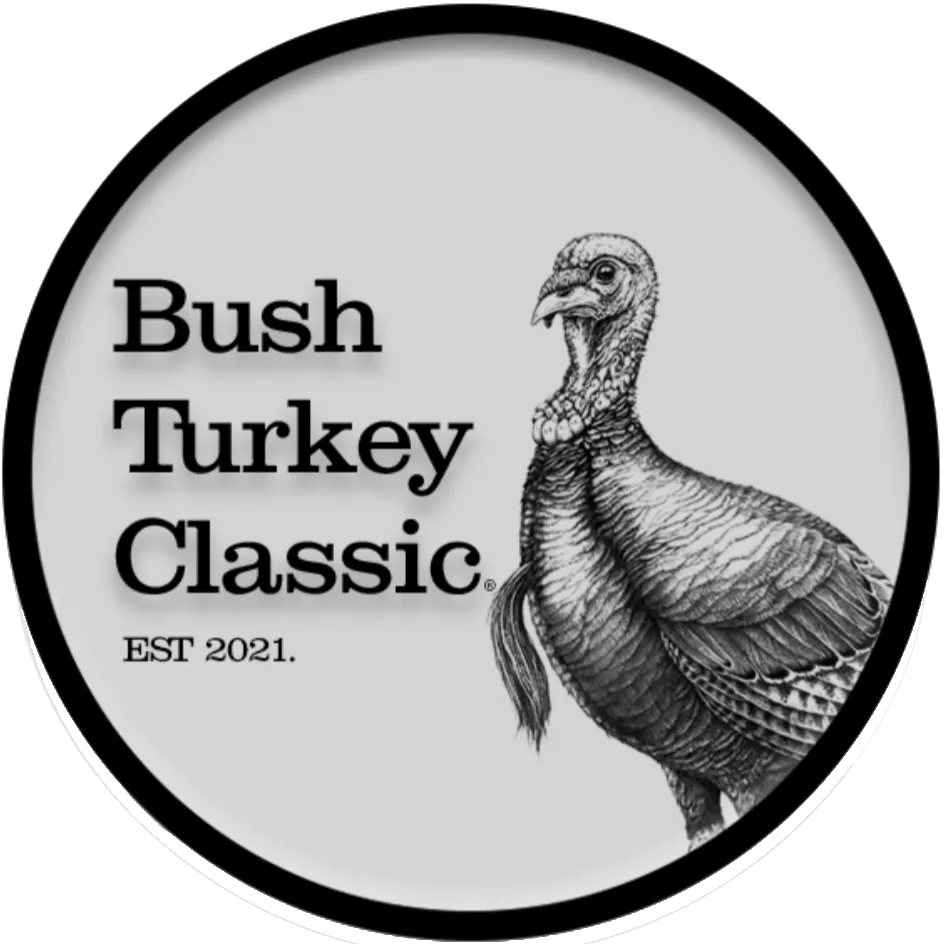 Bush Turkey Classic logo, a sketched turkey inside a circle with "Est. 2021"