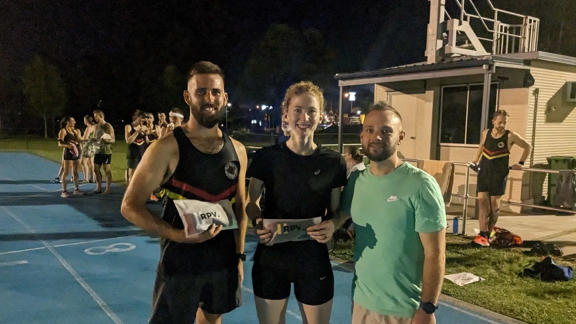 Corey Behncken and the runner-up posing with their prizes after the 2023 Nudgee Gift