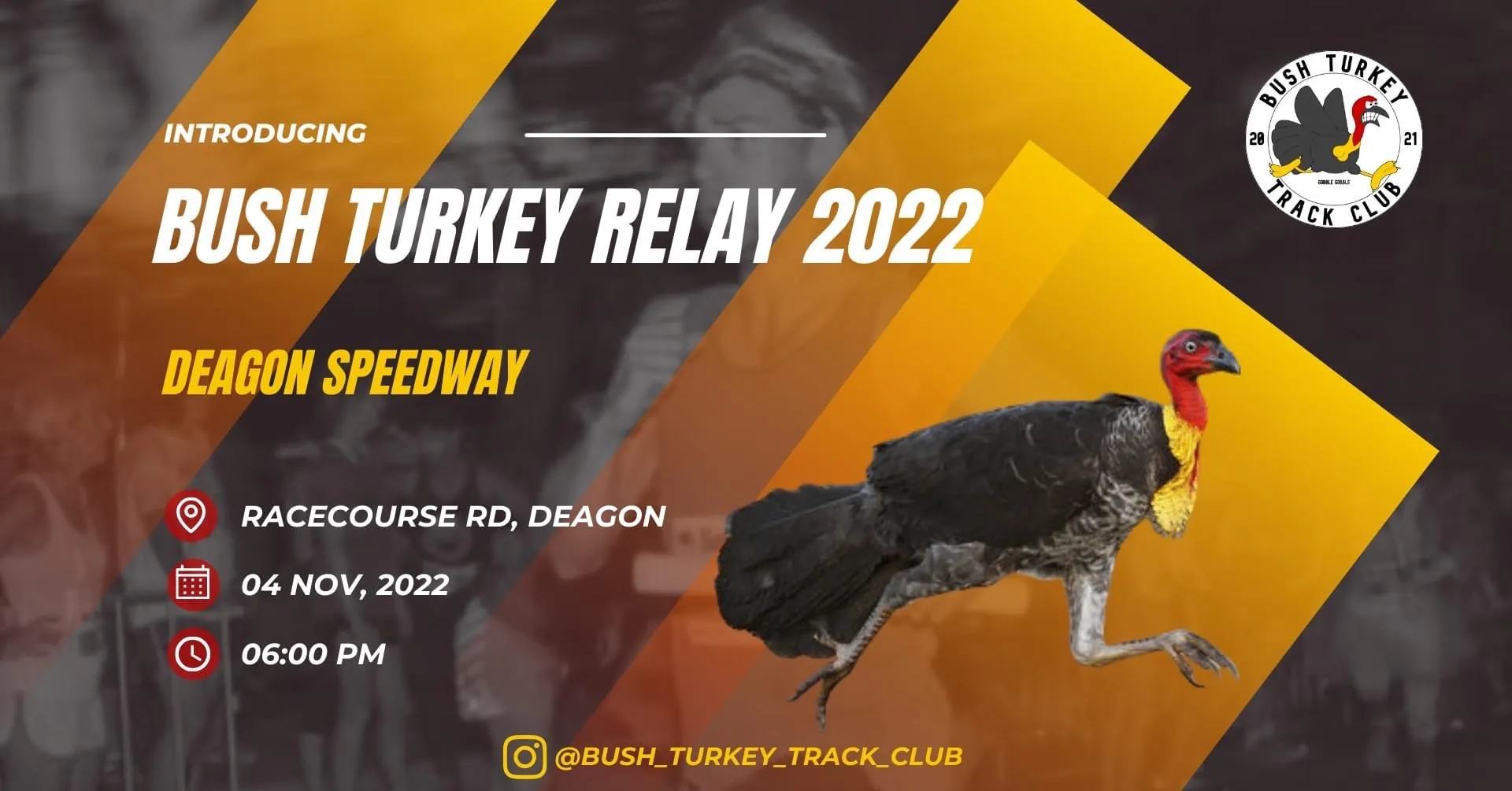Bush Turkey Relay 2022 poster, Deagon Speedway, 4 November 2022