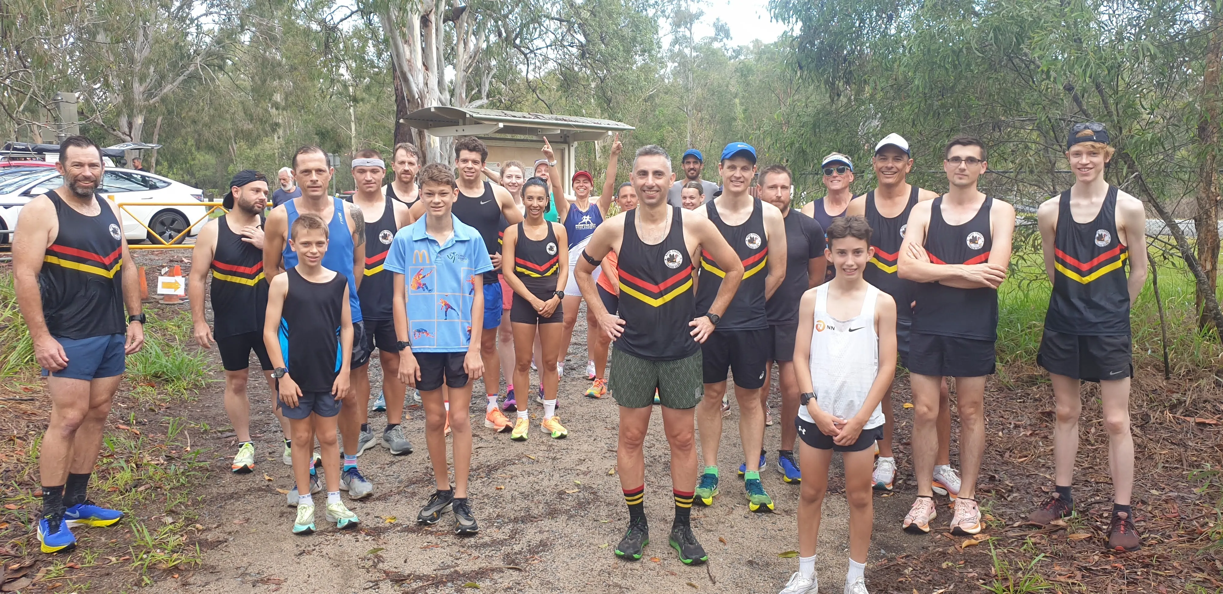 Round One runners lined up at the Deagon Wetlands