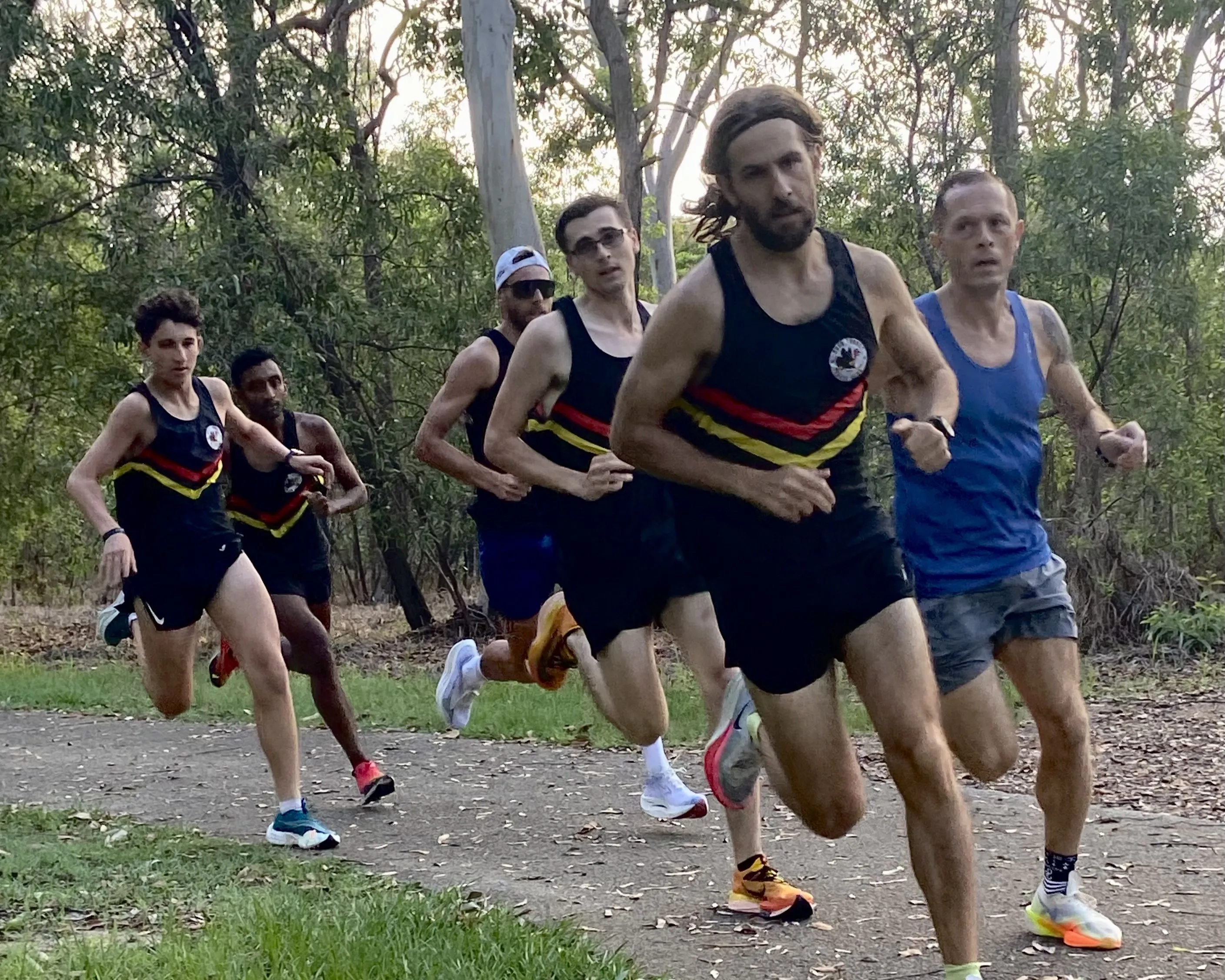 Runners racing along the Third Lagoon trail in Round Two