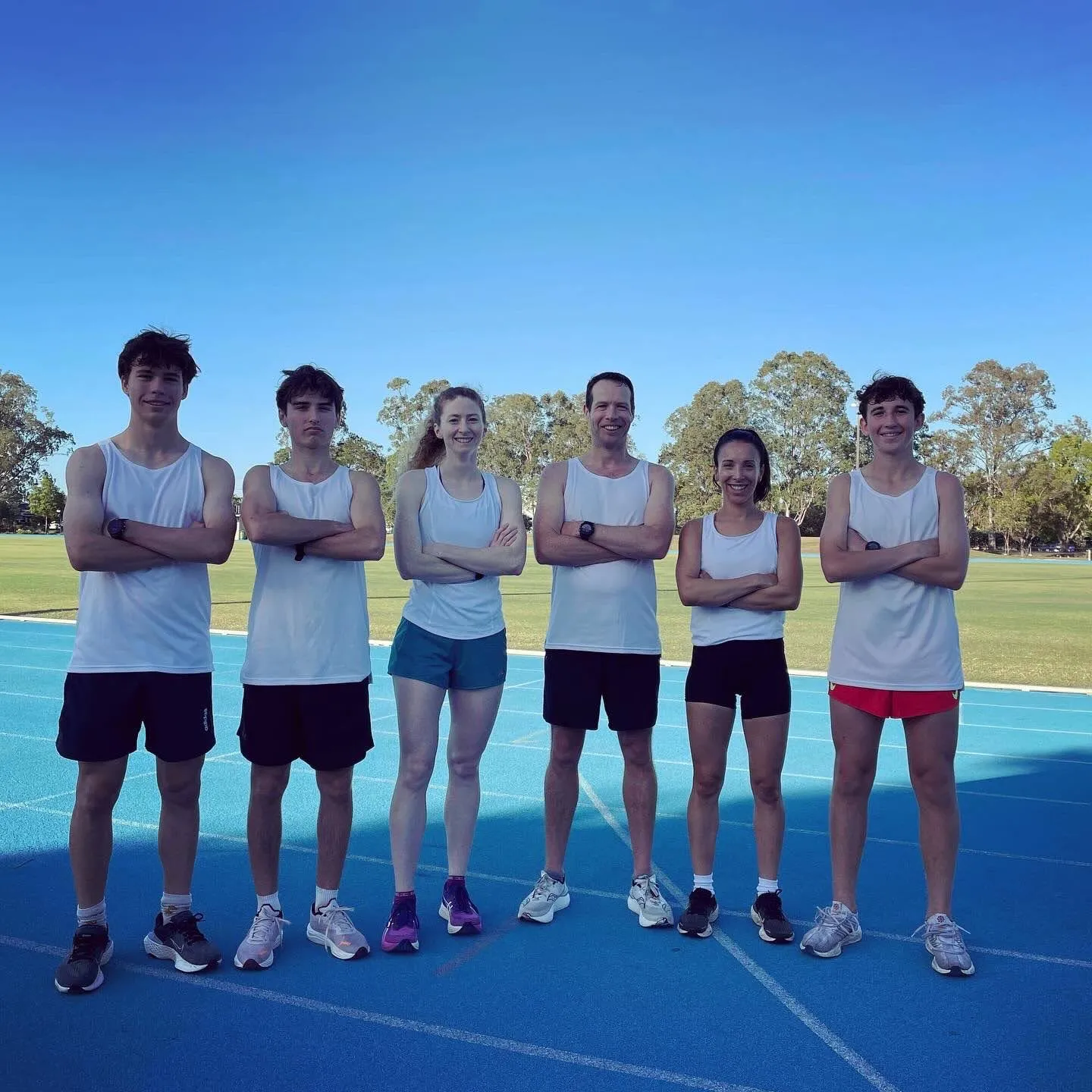 White Team, captained by Britt Chambers, on the athletics track